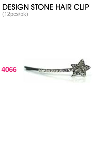 [MG94066] Design Stone Hair Clip : (12pcs /pk) #4066 -pk