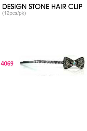 [MG94069] Design Stone Hair Clip : (12pcs /pk) #4069 -pk