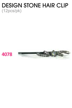 [MG94078] Design Stone Hair Clip : (12pcs /pk) #4078 -pk
