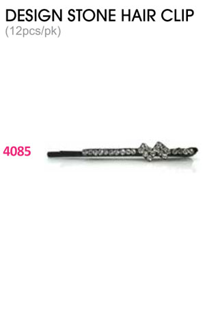[MG94085] Design Stone Hair Clip : (12pcs /pk) #4085 -pk
