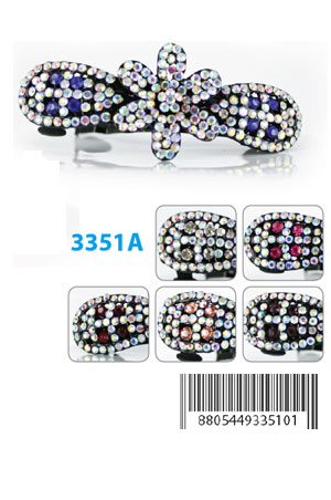 [MG33510] Design Stone Hair Clip(12pcs /pk) #3351A -pk(French Barrette)