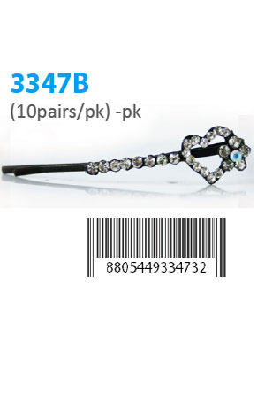 [MG33473] Design Stone Hair Pin (10 pairs/pk) #3347B -pk
