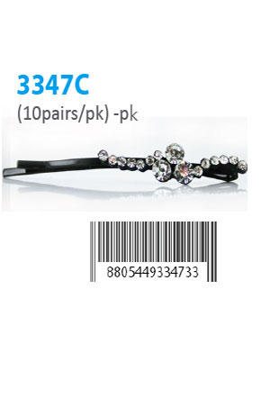 [MG33473] Design Stone Hair Pin (10 pairs/pk) #3347C -pk