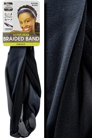 [DON22289] Donna Active Wear Breaided Band#22289(Black)-dz