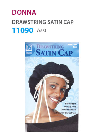 [DON11090] Donna Drawstring Satin Cap #11090(Mix) - Dz