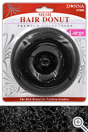 [DON07888] Donna Mesh Hair Donut-Lg#7888(Black)-dz