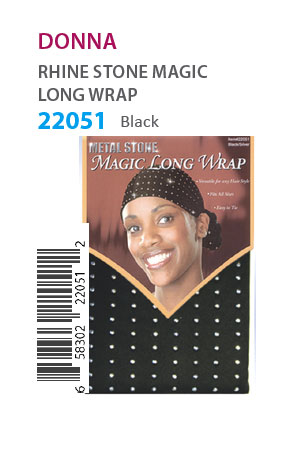 [DON22051] Donna Metal Stone Magic Long Wrap #22051 Black -pc