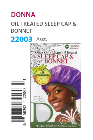 [DON22003] Donna Oil Treated Sleep Cap & Bonnet #22003 Asst -dz