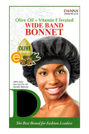 [DON22044] Donna Oil Treated Wide Band Bonnet Black #22044-dz