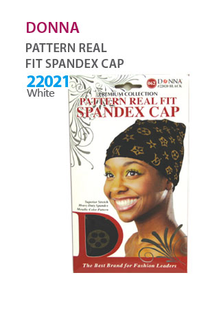 [DON22021] Donna Pattern Real Fit Spandex Cap (White) #22021-dz