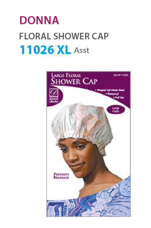 [DON11026] Donna XL Floral Shower Cap #11026 (Mix) -dz