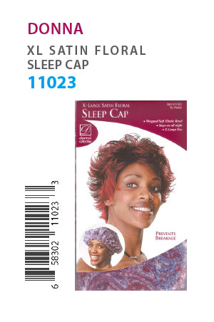 [DON11023] Donna XL. Satin Floral Sleep Cap #11023- dz