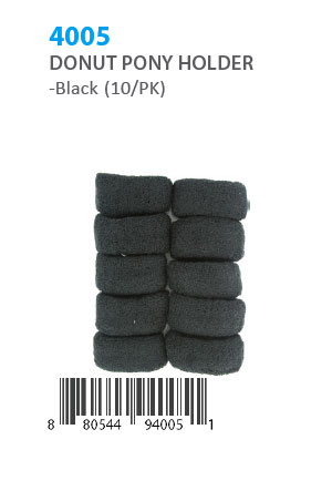 [MG94005] Donut Ponytail Holder #4005 Black  (10/pk)