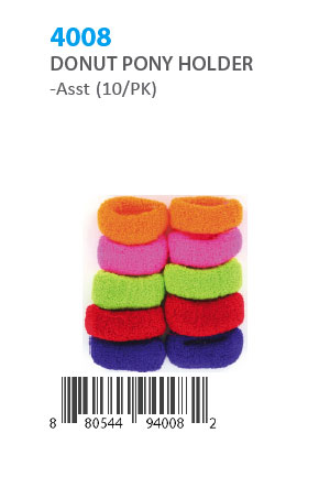 [MG94008] Donut Ponytail Holder #4008 Asst (10/pk)