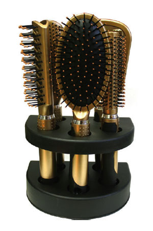 [MG90204] MAGIC GOLD Doo-Oh 5pcs Hair Brush Set w/ Stand #0204 Gold