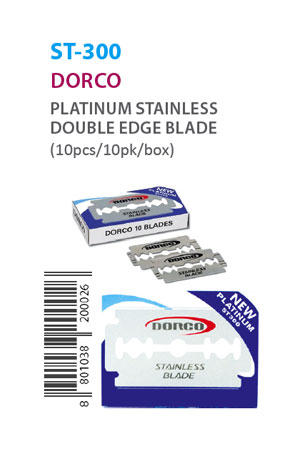 [DOR20002] Dorco Stainless  Blade #ST-300 (10x10/Box-Blue)-pk