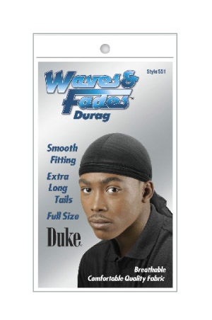 [DUK10551] Duke Waves & Fades Durag (Black) #551-dz #24