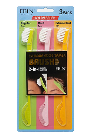 [EBN03361] Ebin 24hr Edge tamer Brush 2in1 Nylon 3pcs/pack
