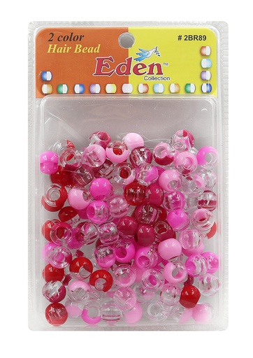 [EDN27892A] Eden 2Color Large Round Bead -Clear/Pink #2BR89-C/PNK6 -pk