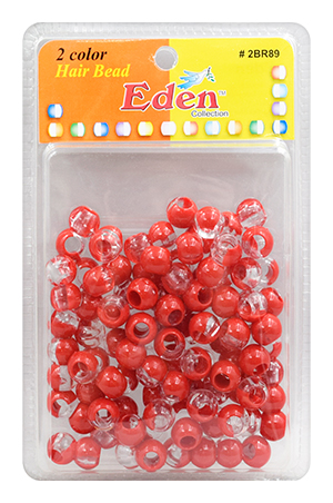 [EDEN7892B] Eden  2Color XLG Blister LG Round Bead-Clear/Red#2BR89-C/RED-pk