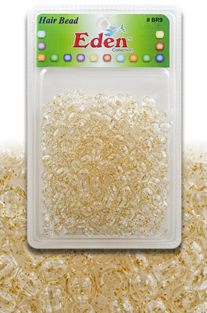 [BR9GG] Eden XLG Blister Med Round Bead -Gold/Gold Glitter #BR9GG -pk