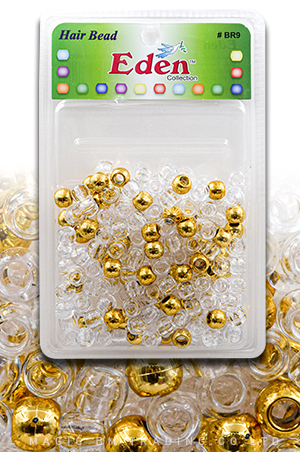 [BR9MGC] Eden XLG Blister Medium Round Bead -Gold/Clear #BR9MGC -pk