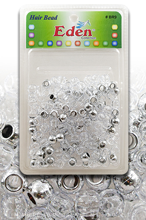 [BR9MSG] Eden  XLG Blister Med Round Bead-Sil/Glitter#BR9MSG-pk