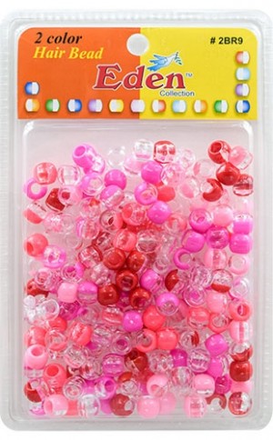[EDN22291F] Eden 2 Color X-LG Blister Med Round Bead#2BR9-C/PNK6 - pk