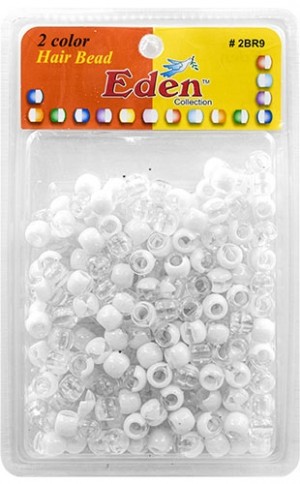 [EDN22291C] Eden 2 Color X-LG Blister Med Round Bead#2BR9-C/Wh - pk