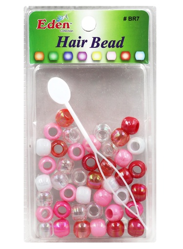 [EDN27701E] Eden Big Blister Medium Round Bead-Shiny Clear/Pink #BR7 -pk
