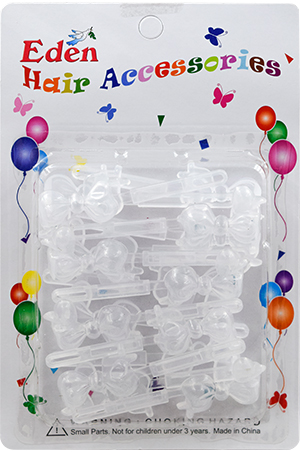 [EDN58301I] Eden Bow Tie Hair Barrette-Clear#TB-C-pk