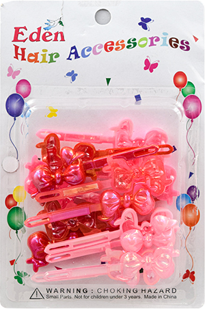[EDN58301H] Eden Bow Tie Hair Barrette-Pink Tone Asst#TB-P6AB-pk