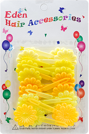 Eden Flower Hair Barrette-Yellow Tone Ast#FB-YM-pk