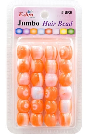 Eden Jumbo 2 Tone Color Bead - Orange Tone(24ea/pk)#BR6-WORA -pk