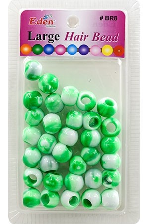Eden LG 2 Tone Blister Bead-GreenTone(32ea/pk) #BR8-WGRE -pk