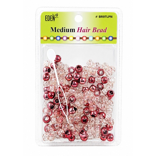 [EDN27975] Eden Metalic XLG Blister Med Round Bead-L.Pink #BR9TLPN-pk