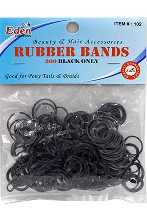 [EDN00102] Eden Rubber Band (300pc-3 sizes)(Black 12pk/dz) #102-dz