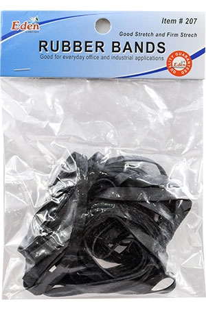 [EDN00207] Eden Rubber Band -Wide(Black 12pk/dz) #207-dz