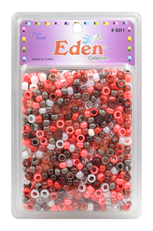 Eden XLG Blister Round Bead-Burg/Red Asst #BR1RBM-pk