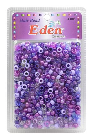 Eden XLG Blister Round Bead-Purple Asst #BR1PUR6-pk