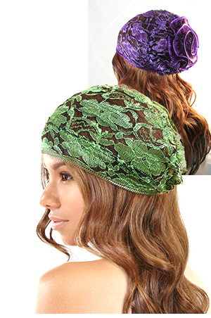 [MG95675] Fashion Net Cap Color w Flower Shape #5675 -pc
