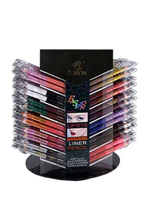 [GOR96610] Goron Lip & Eyeliner Display W/Sharpner #6610(12colrx20pc)-ds